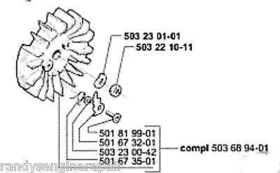part flywheel assembly husqvarna chainsaw 395 503689401