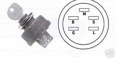 Ignition KEY SWITCH 3 POSITION 5 TERMINALS Type Magneto Sears