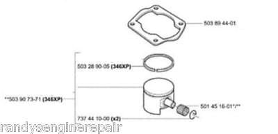 PART PISTON ASSEMBLY HUSQVARNA 346 XP 346XP chainsaw