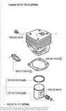 PARTS PISTON CYLINDER KIT ASSEMBLY HUSQVARNA 375K 503975902