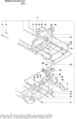 crankcase assembly husqvarna 537171903 346 353 xp epa