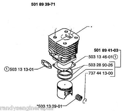 PISTON & Jug CYLINDER KIT HUSQVARNA 3120 K 1250 CHAINSAW SAW OEM Genuine parts