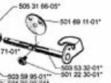 Throttle shaft & lever Husqvarna # 503533201