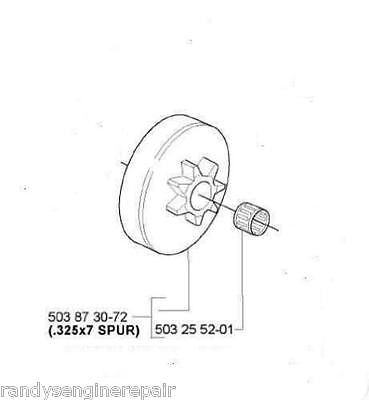 .325 clutch drum sprocket HUSQVARNA 340 345 350 445 450 351 chainsaw