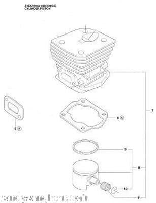PISTON CYLINDER kit HUSQVARNA 346XP 353 544142904 parts