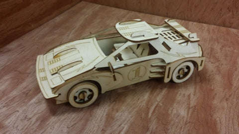 Laser Cut Wooden Model Kit Race Car Ages 8+. Customization available! FREE US SHIPPING!