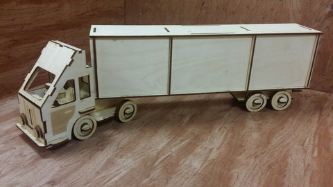Laser Cut Wooden Model Kit Semi Truck Lorry Cabover Ages 8+. Customization available! FREE US SHIPPING!