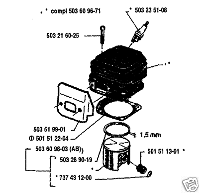 PART PISTON CYLINDER HUSQVARNA 272 chainsaw