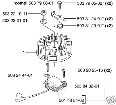 part rivets HUSQVARNA CHAINSAW 503790502