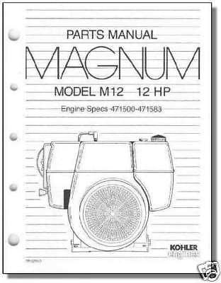 TP-2230-D PARTS Manual For M12 KOHLER Engine Specs. 471500 - 471583