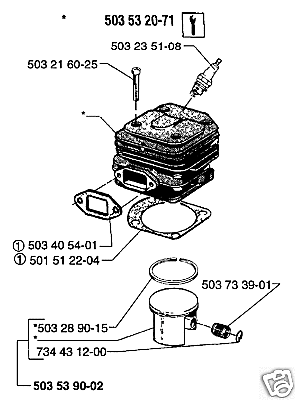 PART PISTON CYLINDER HUSQVARNA 61 chainsaw