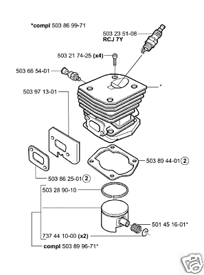PART PISTON CYLINDER HUSQVARNA 351 chainsaw