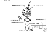 PART PISTON CYLINDER HUSQVARNA 55 RANCHER chainsaw