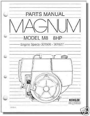 TP-2201-C NEW PARTS Manual For M8 KOHLER Engine