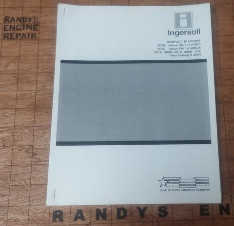 CASE INGERSOLL 8-3042 PARTS MANUAL 3018, 3020, 4018, 4020 SELECT PIN 3016 4016