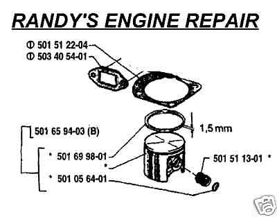PISTON HUSQVARNA 50mm 268 66 272K 268K JONSERED 66
