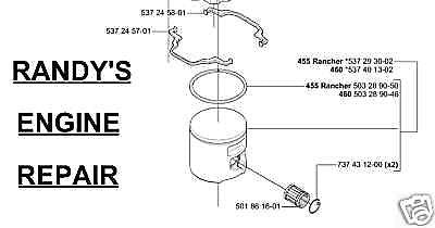 OEM PISTON Kit assembly HUSQVARNA 460 chainsaw 537401302