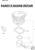 PISTON CYLINDER KIT ASSEMBLY HUSQVARNA 346XP New Edition CHAINSAW