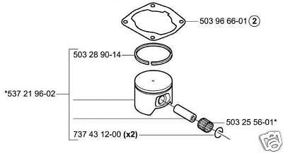 PISTON kit assembly HUSQVARNA 357xp 357 xp epa chainsaw