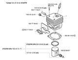 OEM PISTON CYLINDER kit assy 544254302 = 593665502 HUSQVARNA 372XP chainsaw