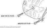 OEM Husqvarna Muffler Bolts 570 575 576 XP 575xp 576xp 725537055 503207320