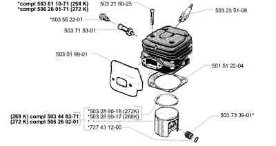 PISTON CYLINDER kit HUSQVARNA 272 K S chainsaw