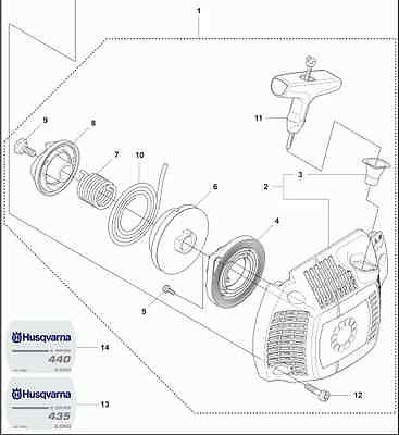 OEM Husqvarna Recoil Starter Assy 544287002 440E 440 E chainsaw w/ Decal