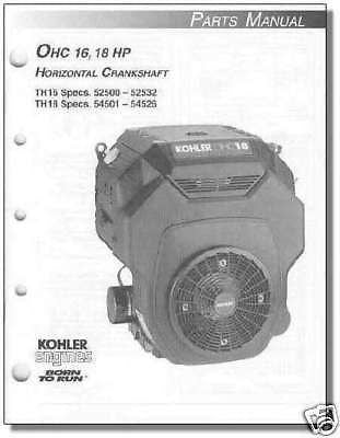 Kohler TP-2481 NEW PARTS Manual For select OHC16 -OHC18 TH16 TH18 Engine