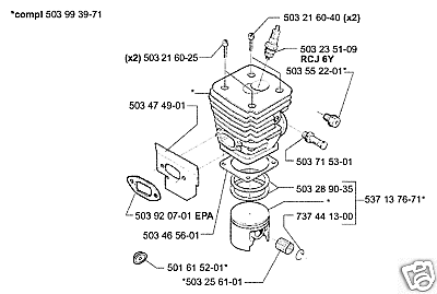PART PISTON CYLINDER HUSQVARNA 395epa 395 epa chainsaw