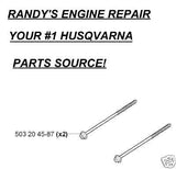 (2) 503204587 503202987 Poulan Husqvarna Chainsaw Muffler Bolts / Screws 340 345 350