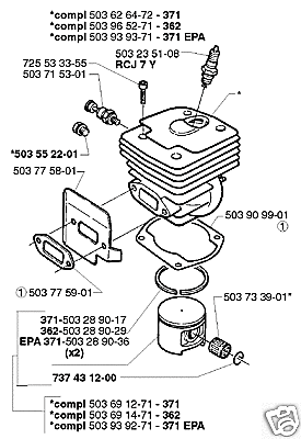 PART PISTON CYLINDER HUSQVARNA 371 chainsaw