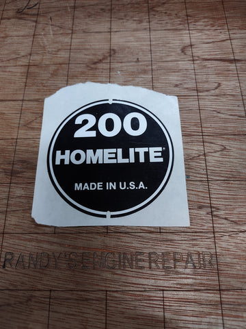 Decal for Homelite 200 chainsaw NOS OEM