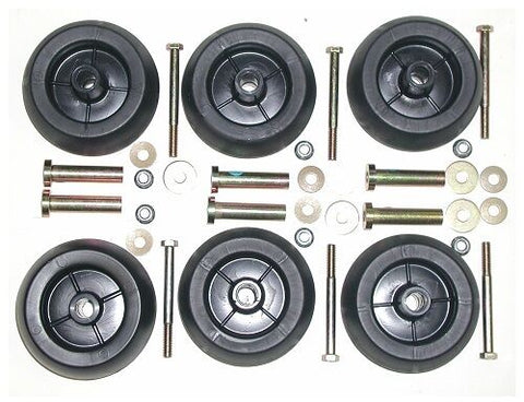 6 PK 10301 Rotary Deck Wheel Roller w/ Hardware Compatible with Exmark 103-3168, 103-4051