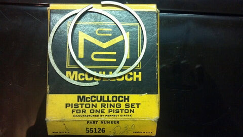 Piston Ring Set # 55126 for Vintage Mcculloch Kart & Chainsaw Engine .030" OS part
