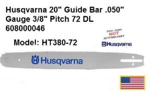 OEM Husqvarna 608000046 20" Bar Ht380-72 3/8" .050"