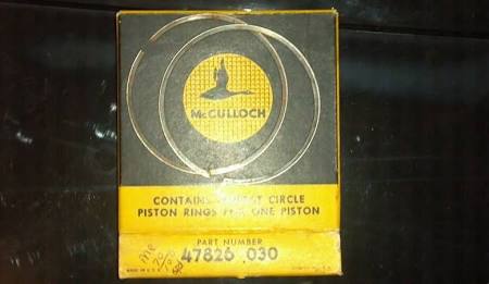 Piston Ring Set # 47826 for Vintage Mcculloch go Kart engine .030" MC-70