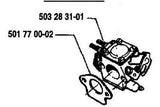 Carburetor Intake Gasket Husqvarna, Jonsered 501770002