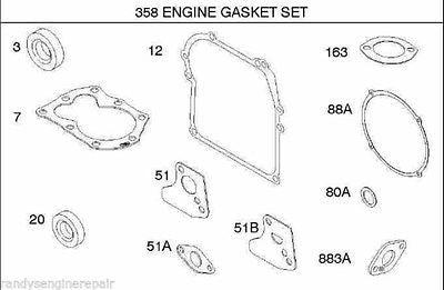 Engine Overhaul Gasket set kit W/SEALS 496865, 794218 OEM Briggs & Stratton