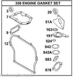 Gasket SET 495603 397145 OEM 5hp Briggs and Stratton