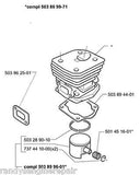 PISTON CYLINDER kit OEM genuine HUSQVARNA 350 chainsaw