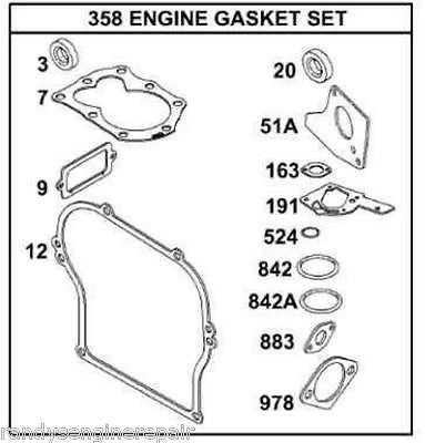 Gasket SET 495603 397145 OEM 5hp Briggs and Stratton