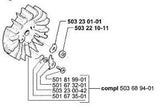 HUSQVARNA 395XP 395 FLYWHEEL 503689401 503 68 94-01