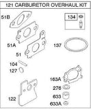 CARBURETOR OVERHAUL KIT BRIGGS & STRATTON 792383 FITS +