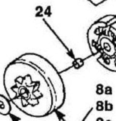 Homelite Sprocket assy fits 240, 245, 3/8" pitch, 2-7/16" A95650B, A95650E New