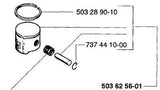 503289010 PISTON RING HUSQVARNA 49 42 51 55 246 351 350