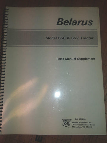 Parts catalog manual BELARUS 650, 652 TRACTOR # 904650