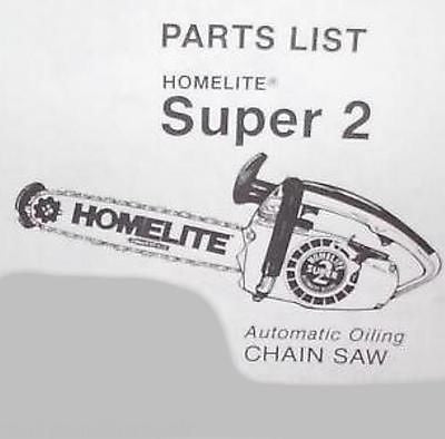 parts list manual ipl homelite super 2 chainsaw