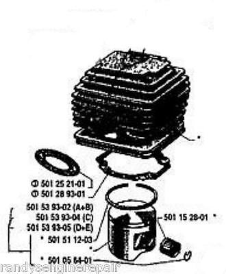 PISTON & Jug CYLINDER Kit HUSQVARNA 65 chainsaw 501417801 OEM Genuine parts