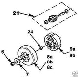 Homelite Sprocket assy fits 240, 245, 3/8" pitch, 2-7/16" A95650B, A95650E New