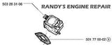 HUSQVARNA 55, 55 RANCHER, 51 CARBURETOR, REPLACES PART # 503283106, NEW